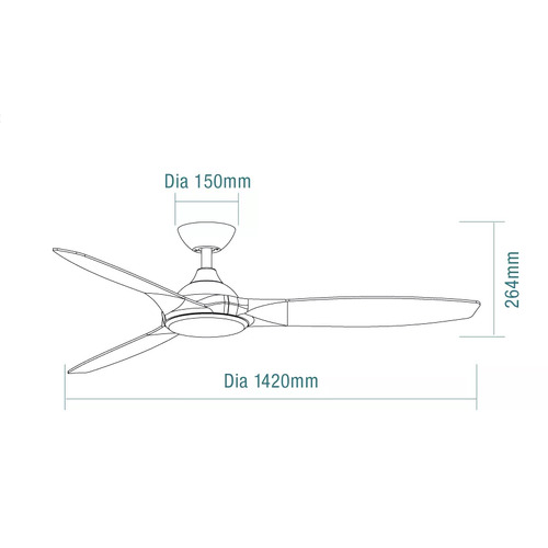 Newport 3 Blade DC Ceiling Fan