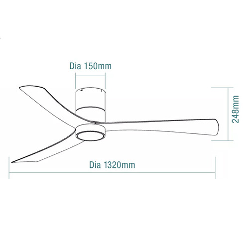 Metro DC Ceiling Fan with Tri-Colour LED