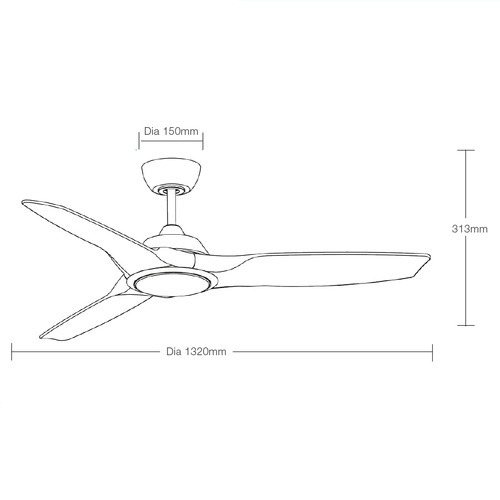 Impact 132cm DC Smart Ceiling Fan with LED Light