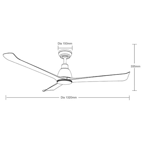 Polo 132cm Walnut & Matte White DC Ceiling Fan
