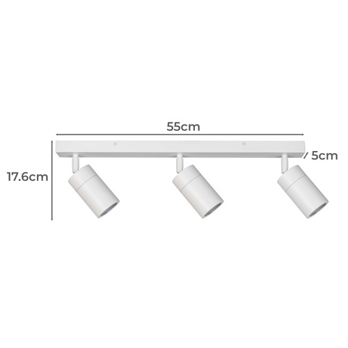 Crest 3 Light Steel Spotlight