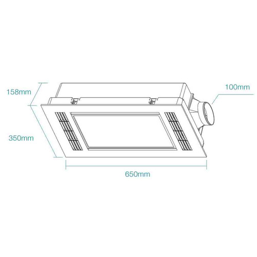 Furnace 650mm White 2200W 4-in-1 Heater Exhaust Fan with LED Light