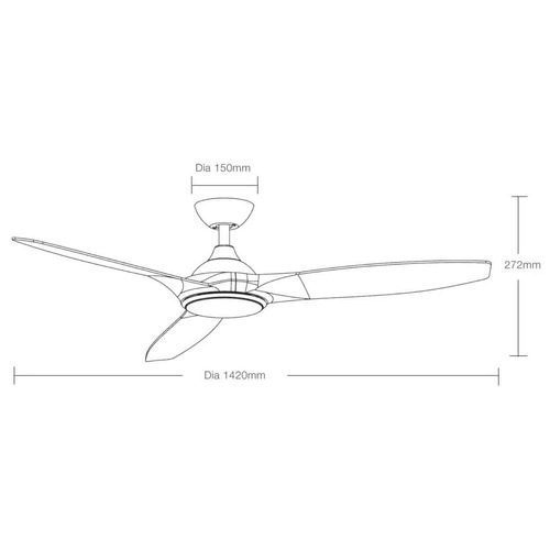 Newport 142cm DC Smart Ceiling Fan with LED Light