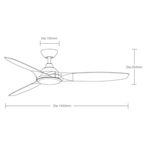 Newport 142cm DC Smart Ceiling Fan with Remote Control