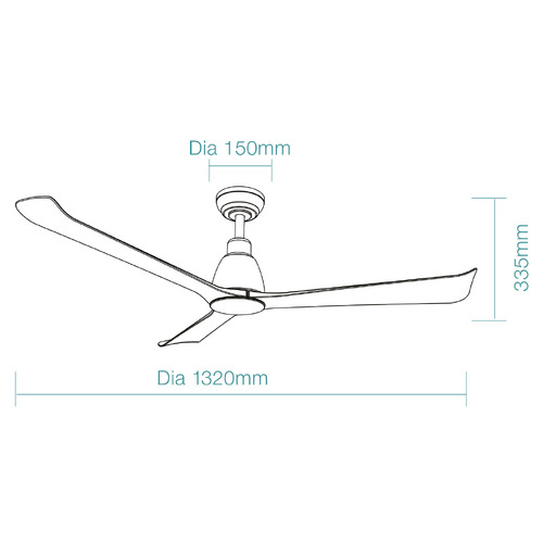 Polo 132cm Nickel & Driftwood DC Smart Ceiling Fan with Remote Control
