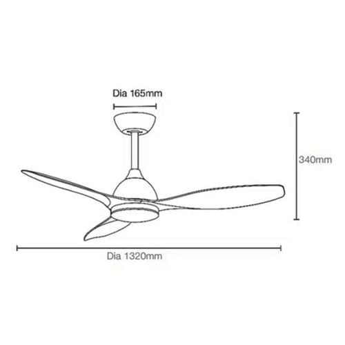 Elite 132cm DC Smart Ceiling Fan with LED Light