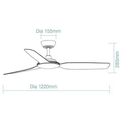 Viper 122cm DC 3 Blade Smart Ceiling Fan with Remote Control