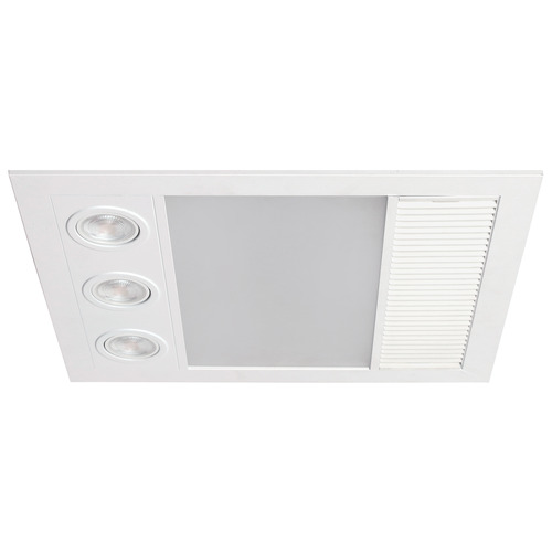 Linux DC White 1000W Mini 3-in-1 Bathroom Heater Exhaust Fan with LED Light