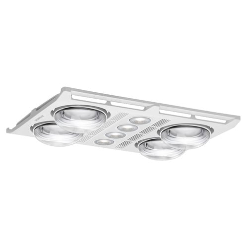 Profile Plus LED 4 Heat 3 in 1 Bathroom Heater and High Extraction Exhaust Fan