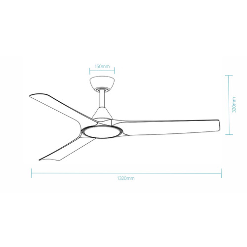 Alpine 132cm DC Smart Ceiling Fan with LED Light