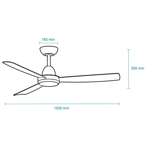 Zorro 122cm White DC Ceiling Fan with LED Light