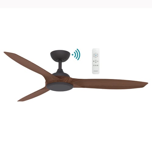 Newport 142cm Walnut & Old Bronze DC Smart Ceiling Fan with LED Light