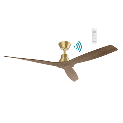 Triumph 132cm Walnut & Antique Bronze DC Smart Ceiling Fan with Remote Control