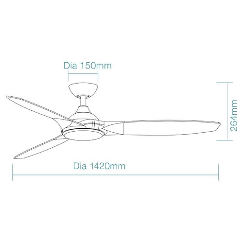 Newport 142cm Walnut & Old Bronze DC Smart Ceiling Fan with LED Light