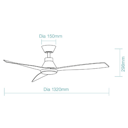 Triumph 132cm Walnut & Antique Bronze DC Smart Ceiling Fan with LED Light