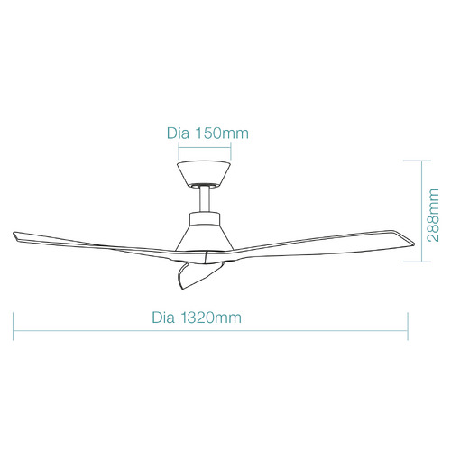 Triumph 132cm Walnut & Antique Bronze DC Smart Ceiling Fan with Remote Control