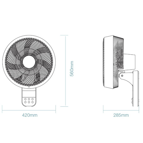 Avalon 10 Speed Smart Wall Fan with Remote Control