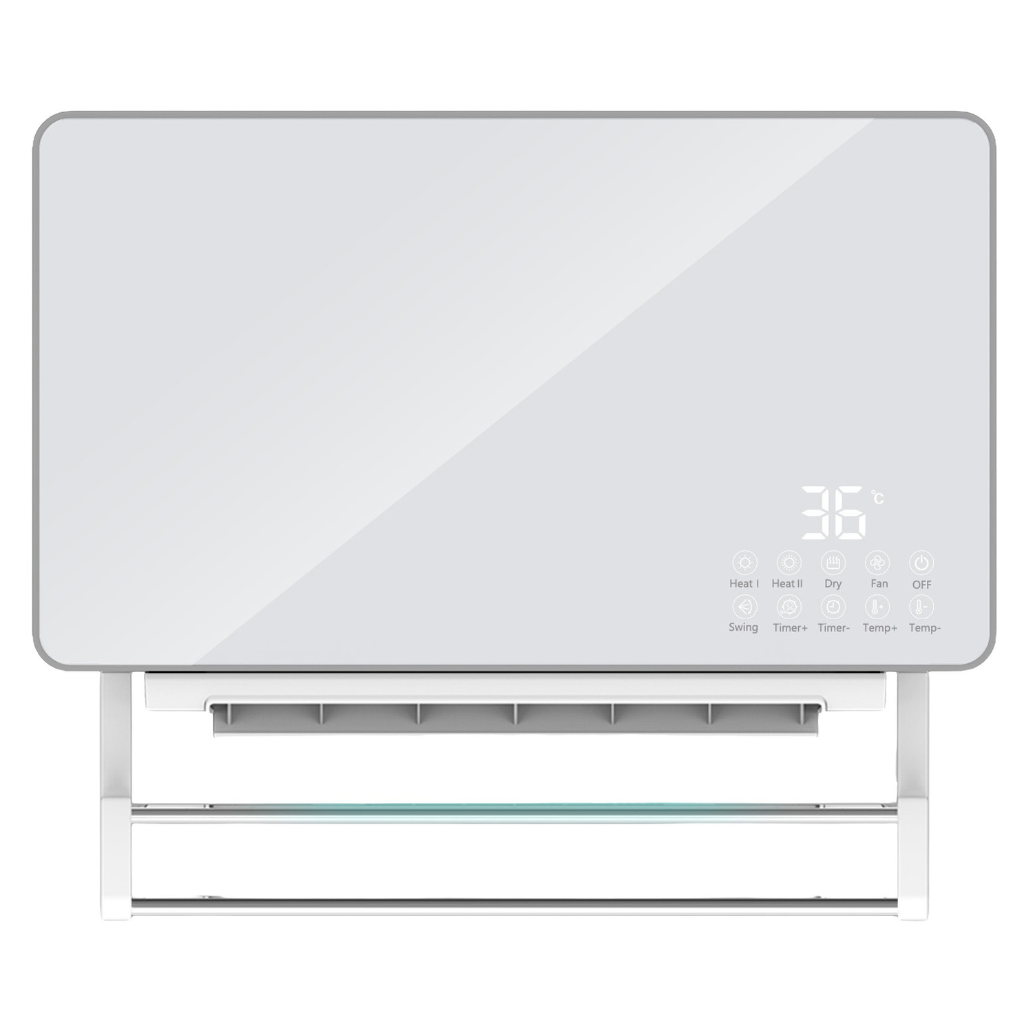 Thermo White 2200W Wall Heater with Towel Rack