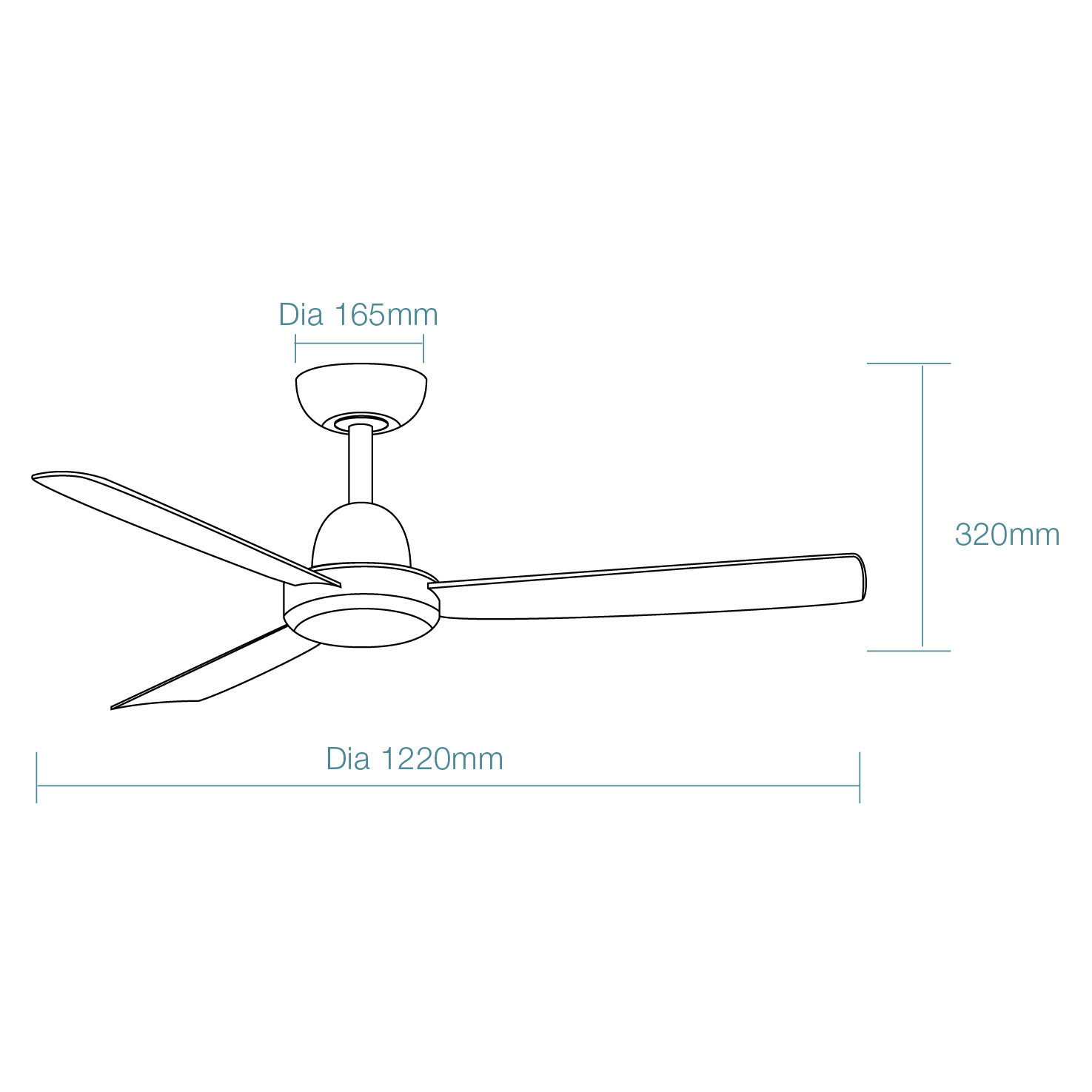 Legend 122cm White DC Ceiling Fan with Wall Control