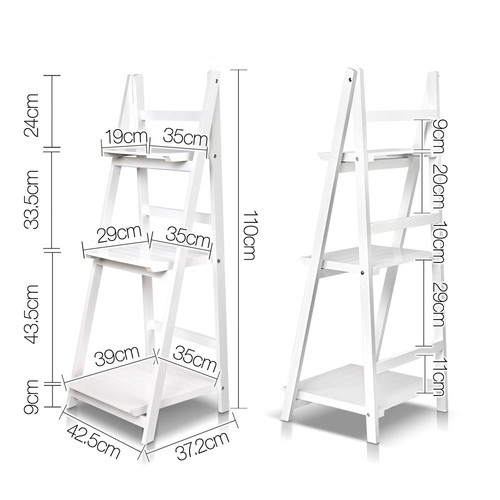 i.Life White Wooden Ladder Storage Display Shelf & Reviews Temple
