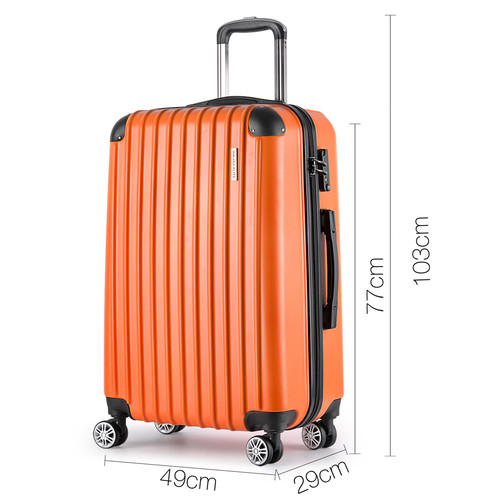 orange hard shell suitcase