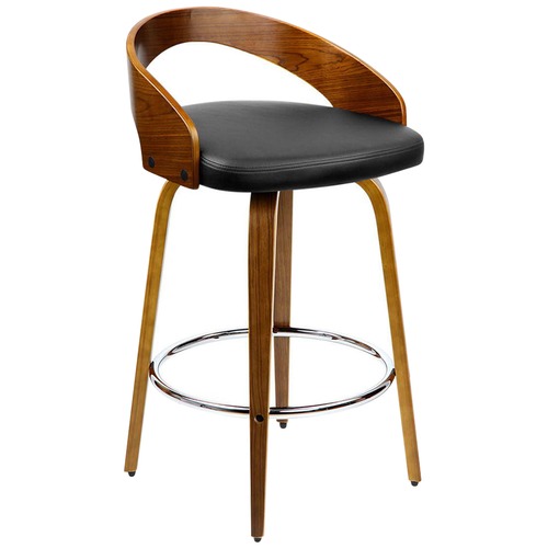 i.Life Black Lisbon Mid Back Barstools & Reviews | Temple & Webster