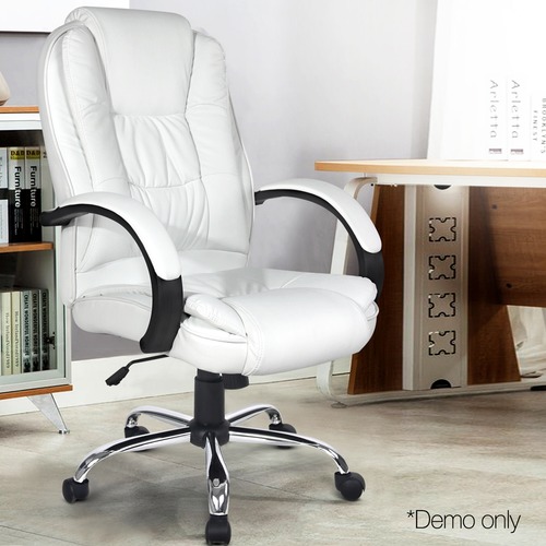 PU Leather Thick Padding Office Chair Temple & ster
