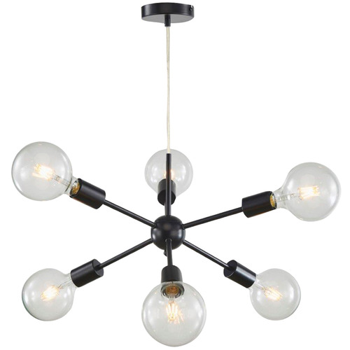Black Sputnik 6 Light Metal Pendant