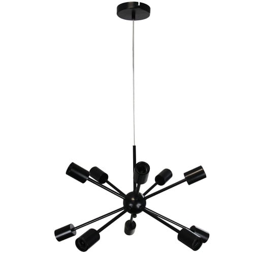 Black Sputnik 10 Light Metal Pendant