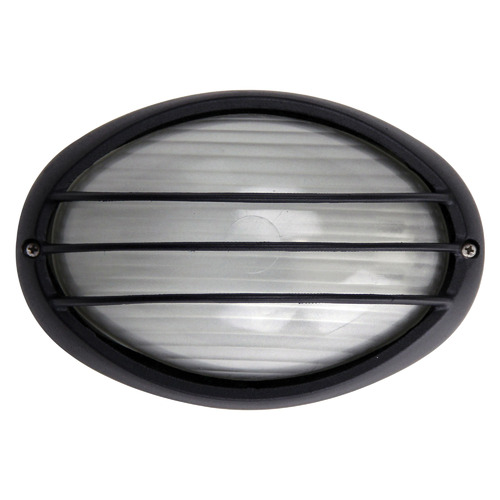 Galaxy Small Exterior Bunker Light with Guard in Black