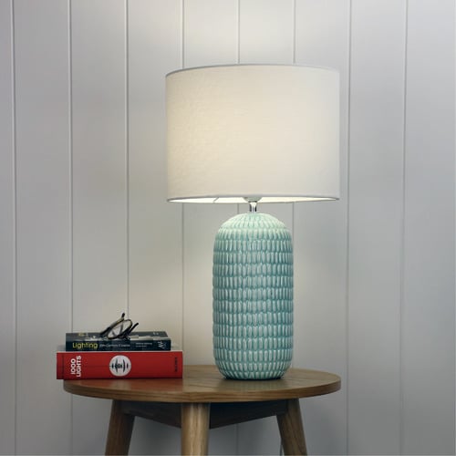 Holding Ceramic & Fabric Table Lamp