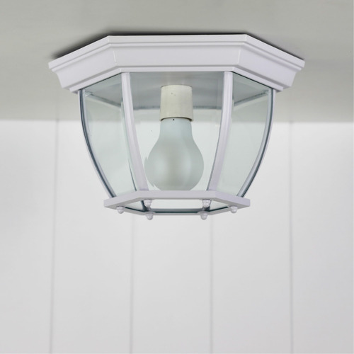 White outdoor flush mount shop light