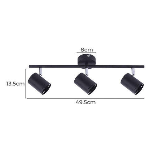Black Naples 3 Light LED  Spotlight