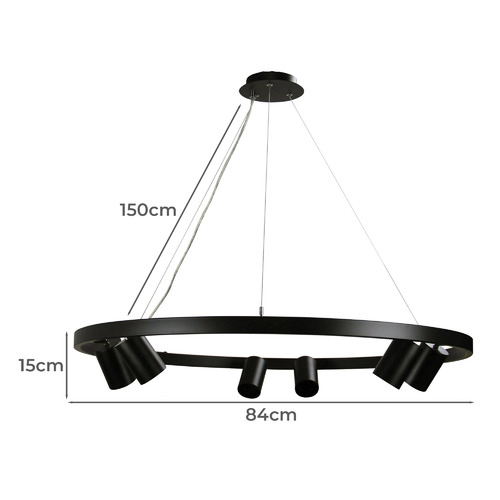 Black Zori 6 Light Metal Pendant