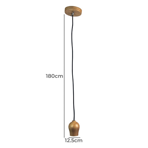 Anagni Glass & Wood Pendant Light