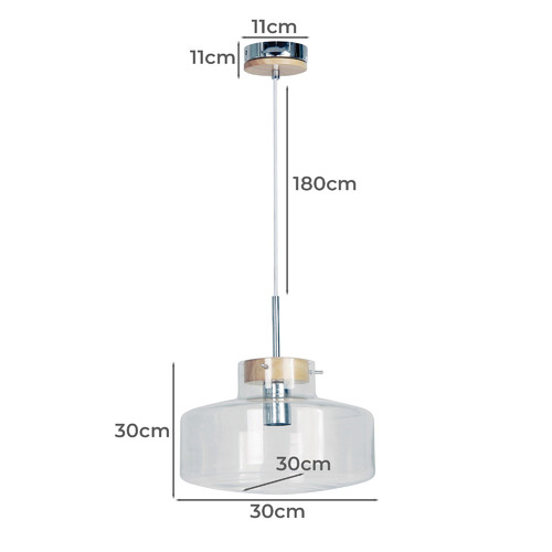 30cm Holbeck Scandinavian Glass Pendant Light