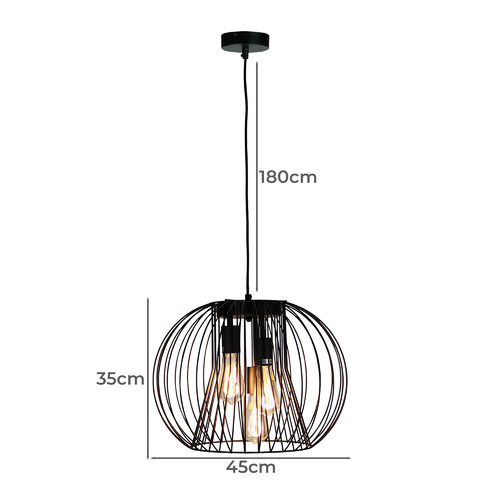 Black Fenti Metal Wire Pendant