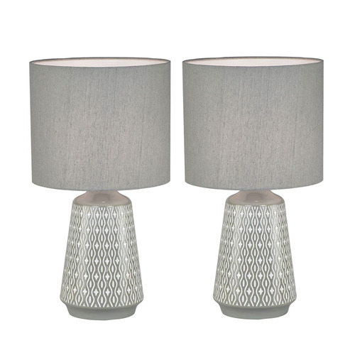45cm Turkana Ceramic & Cotton Table Lamps