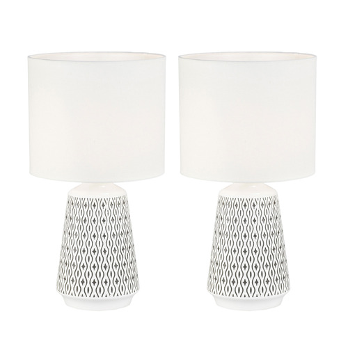 45cm Turkana Ceramic & Cotton Table Lamps