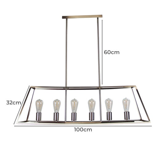Reuten 6 Light Steel Pendant
