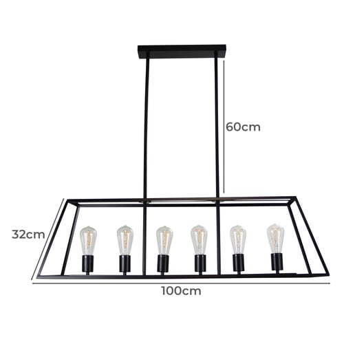 Reuten 6 Light Steel Pendant