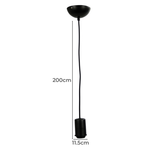 Black Canosa 1 Light Metal Pendant