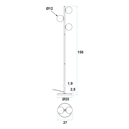 Felicity Metal 3 Light Floor Lamp