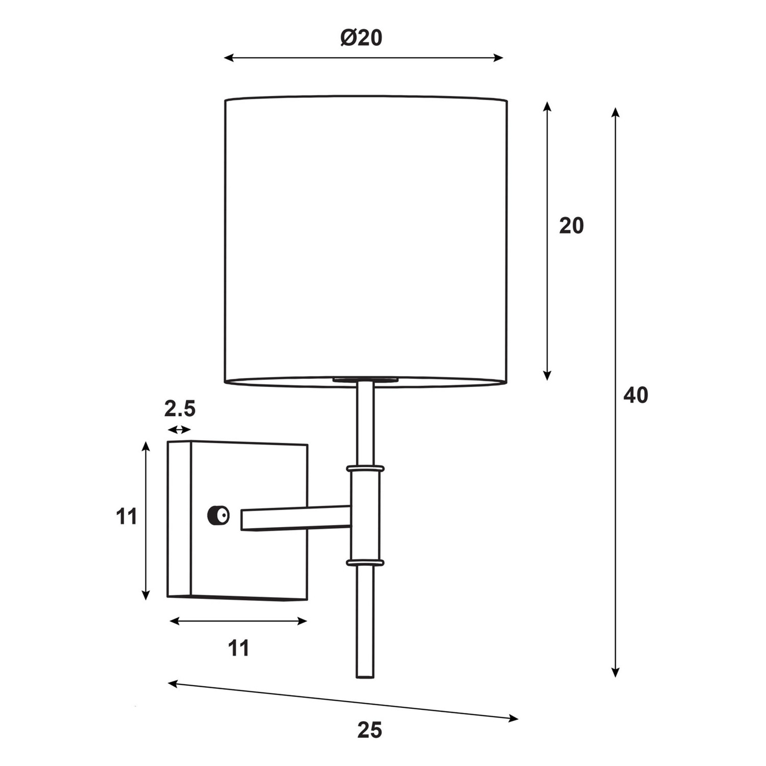 Othello Steel Wall Light