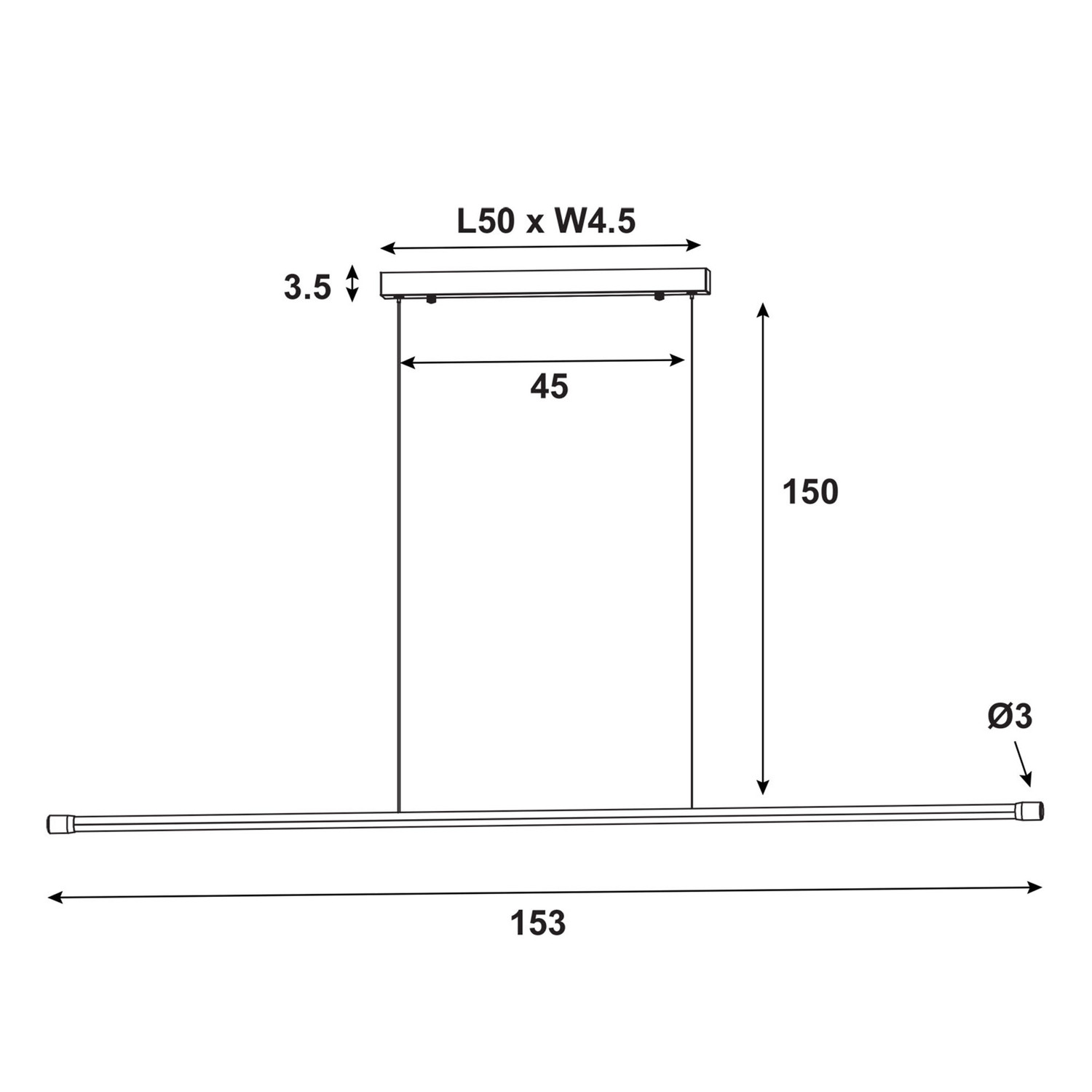 Corvin Aluminium LED Linear Pendant