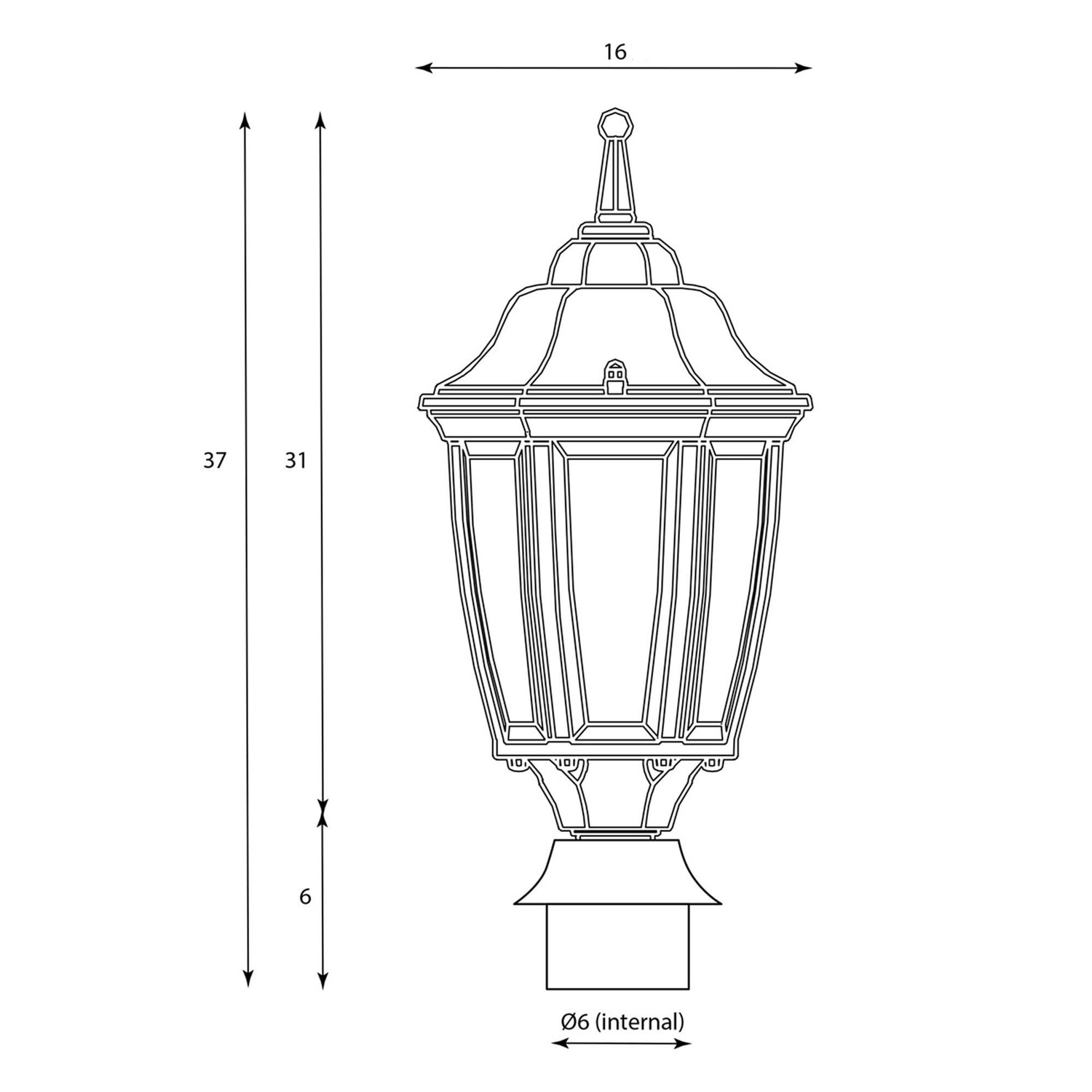 Saugus Aluminium Exterior Post Top Light