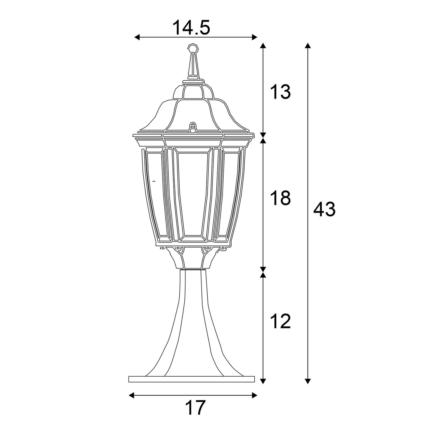 Saugus Pillar-Mounted Aluminium  Exterior Fence Light