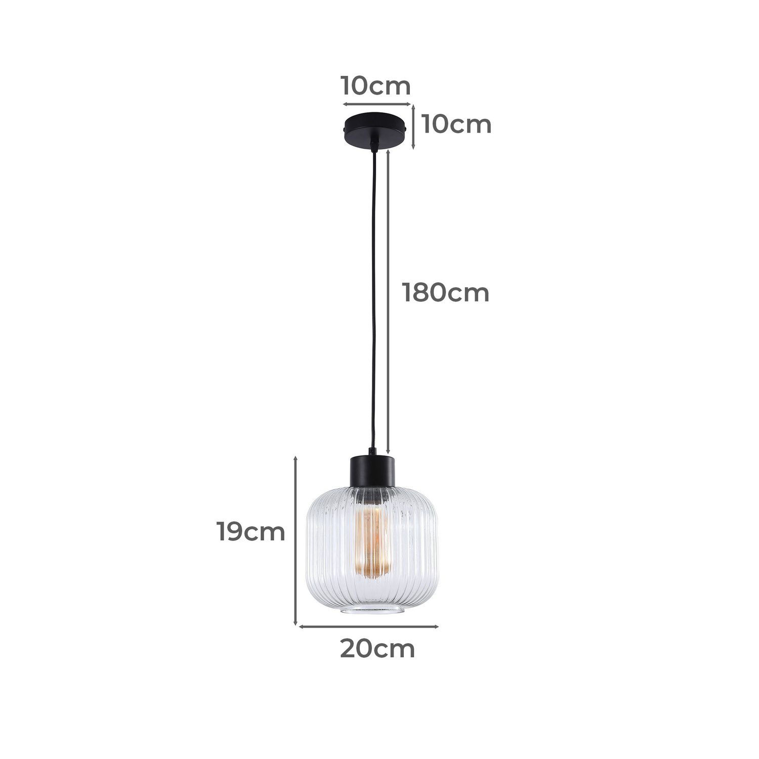 Hyo Reeded Glass Pendant