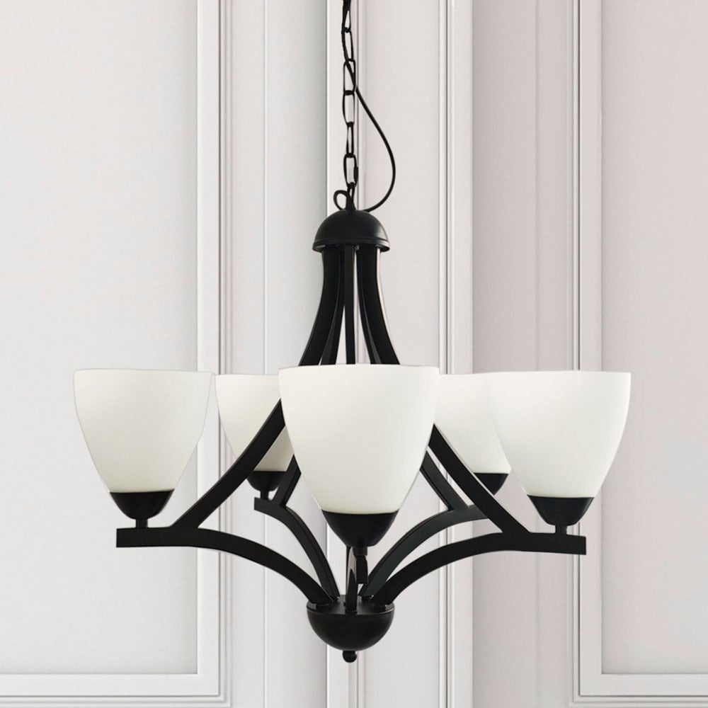 Orford Opal Glass 5-Light Pendant