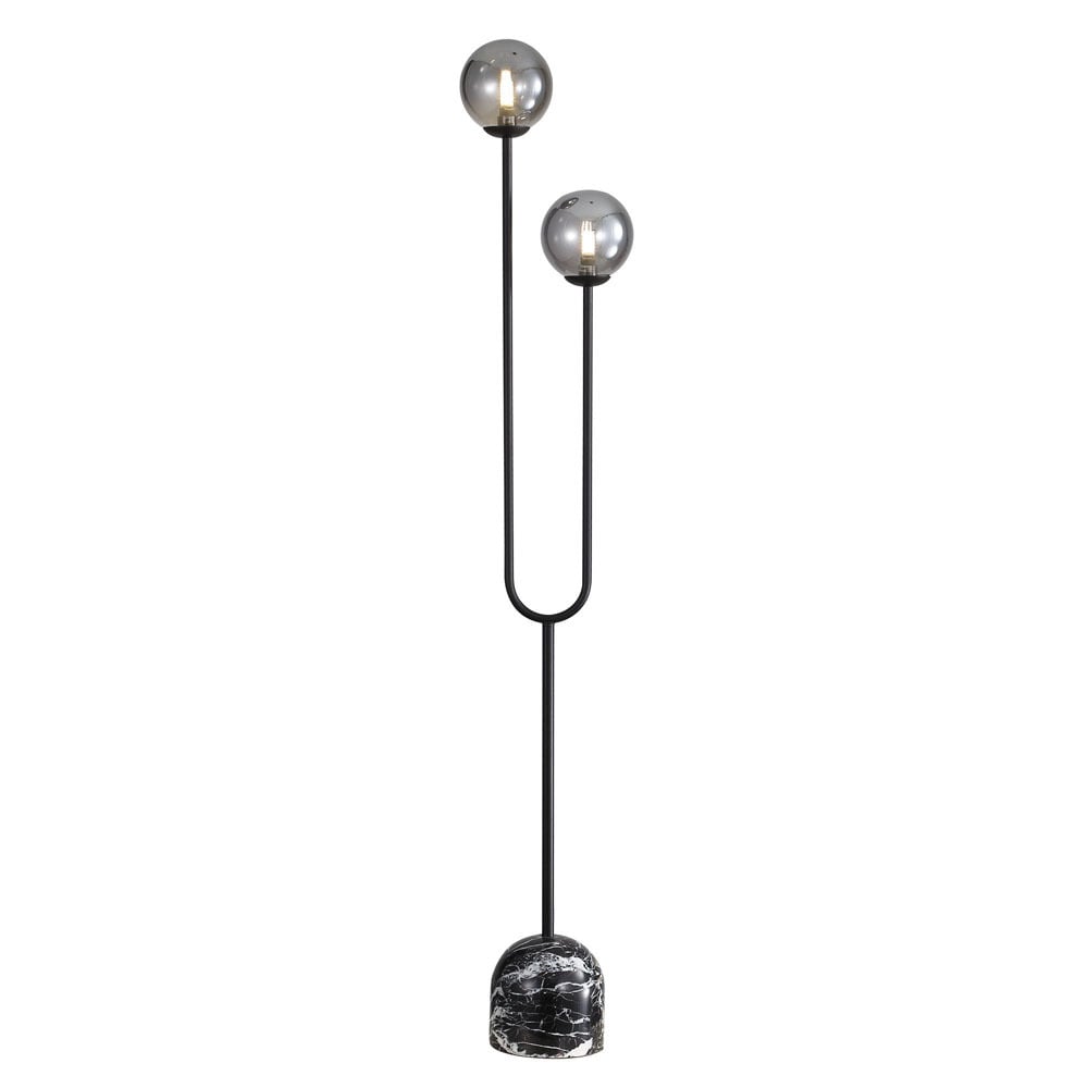 Hayward Smoke Glass 2-Light Floor Lamp
